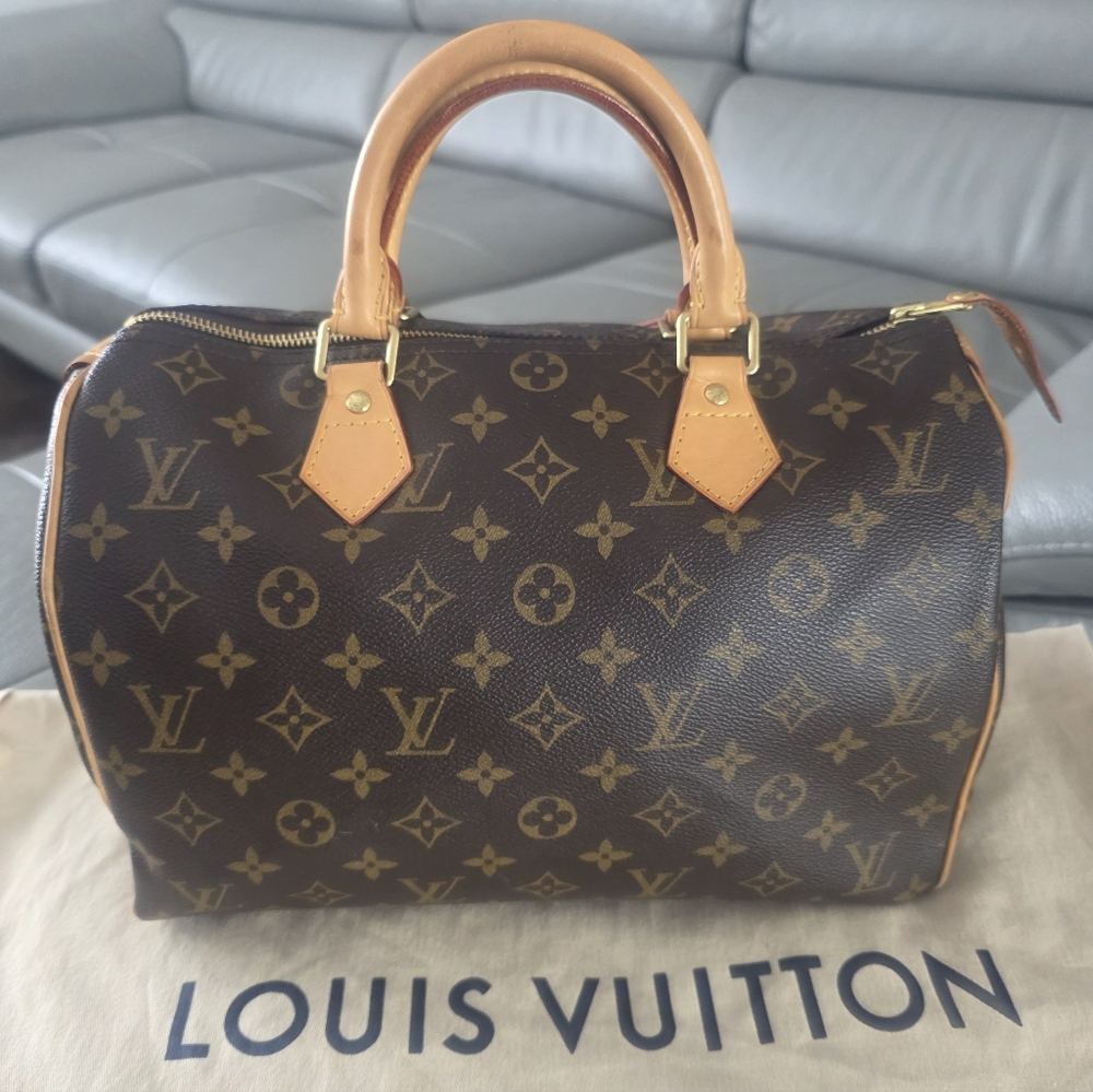 Louis Vuitton Monogram Canvas Speedy Bag in Brown and Tan
